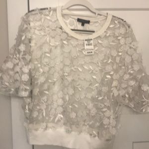 Brand Bell Sleeve Sheer Top